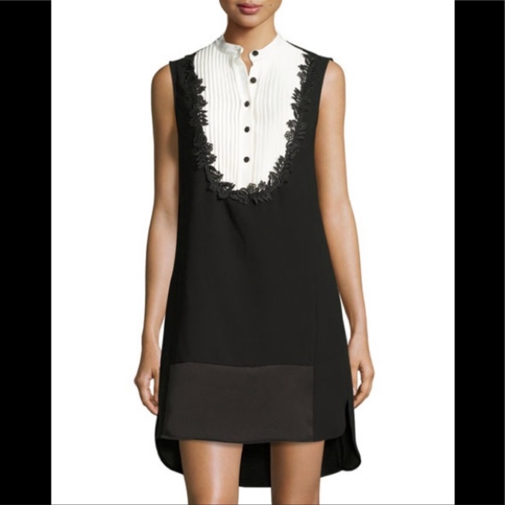 Nanette Lepore Tuxedo-Bib Sleeveless Shift Dress